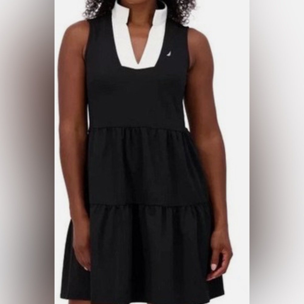 New - Nautica Jeans Women's Tiered Black Dress